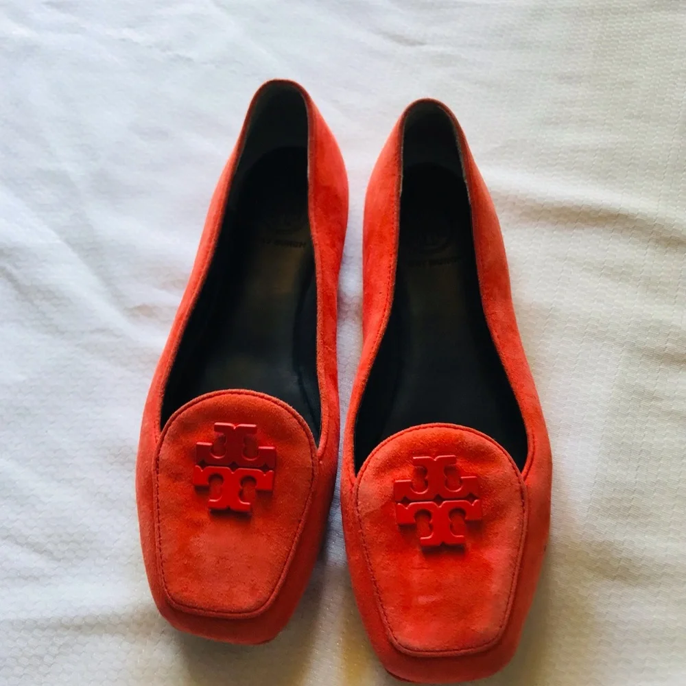Tory Burch Women's Orange Suede Loafers